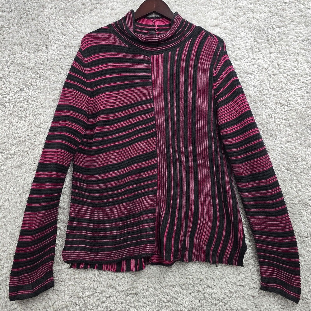 Habitat Womens Striped Knit Cowl Neck Sweater Size Medium Casual Layered
